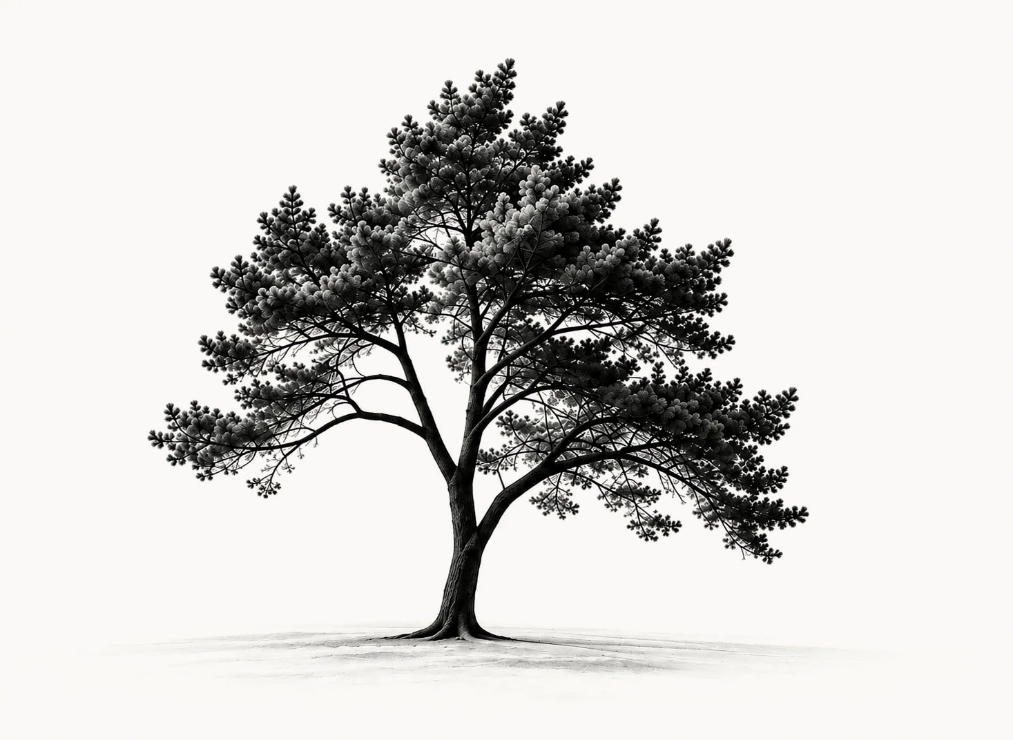 Einzelner Baum — Sinnbild für Blacktree
